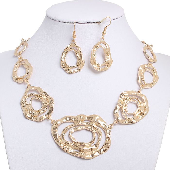 Набор 2 предмета: серьги, колье "Африка" абстракция, цвет золотой