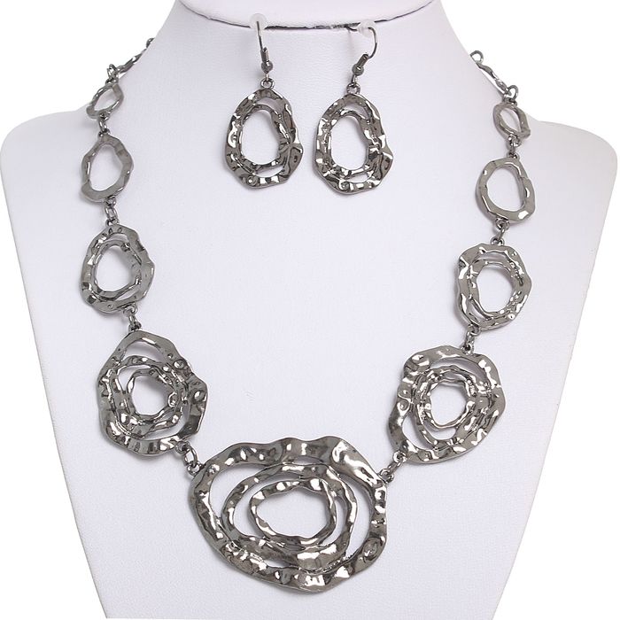 Набор 2 предмета: серьги, колье "Африка" абстракция, цвет серый