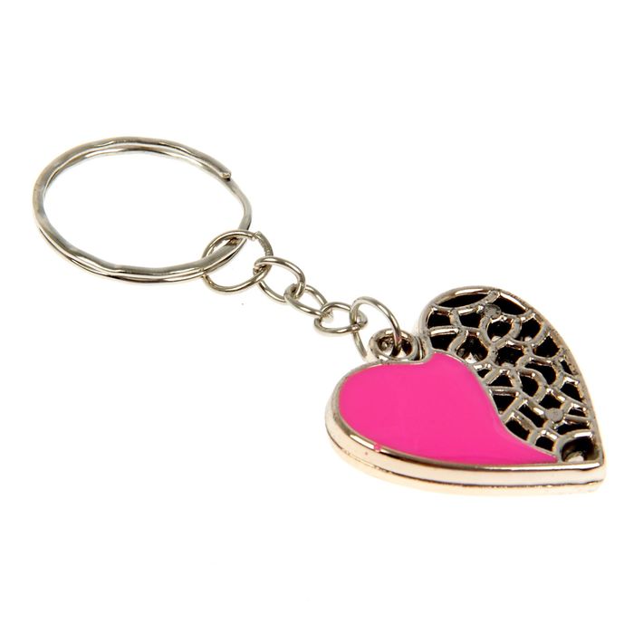 Брелок под металл "Резное сердце", МИКС