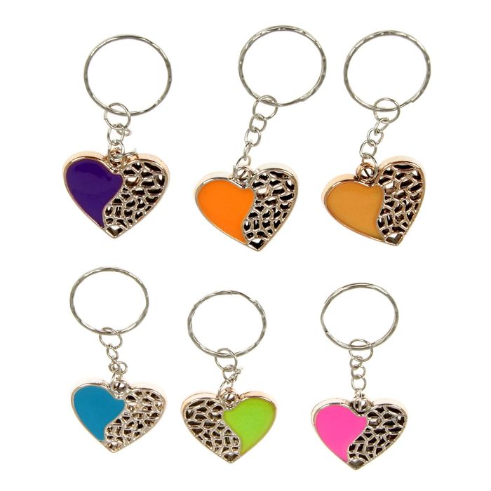 Брелок под металл "Резное сердце", МИКС