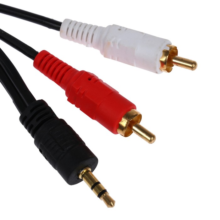 Кабель-переходник аудио LuazON KDGN-013, Jack 3.5 (m) - 2xRCA (m), 1.5 м, черный кабель переходник аудио luazon jack 3 5 m 2xrca m стерео 1 2 м черный