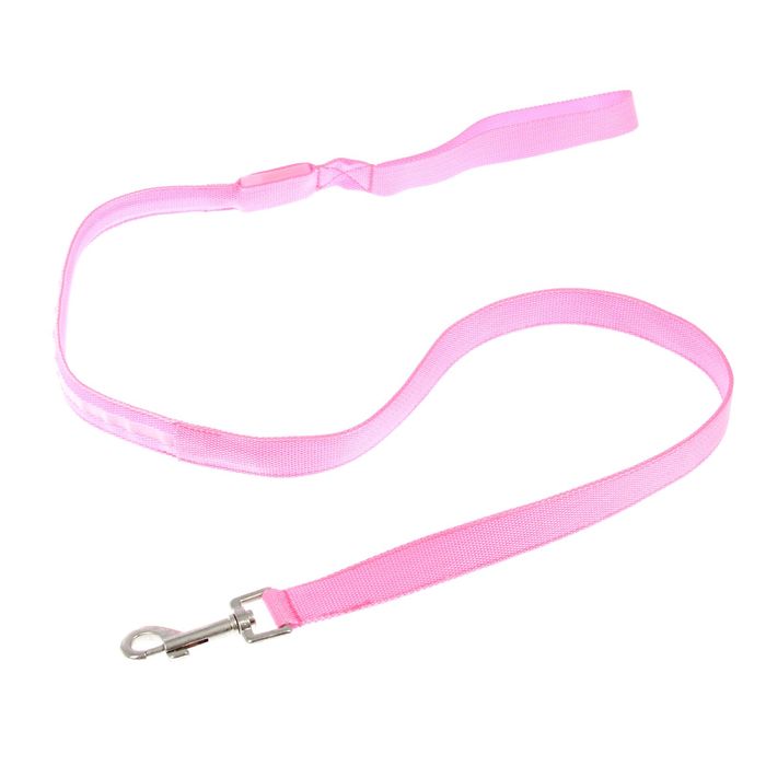 Поводок с подсветкой, 3 режима свечения, 120 см, розовый