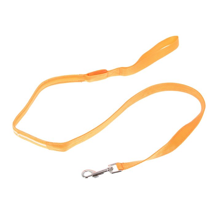 Поводок с подсветкой, 3 режима свечения, 120 см, оранжевый