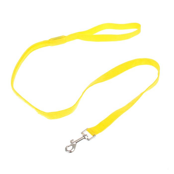 Поводок с подсветкой, 3 режима свечения, 120 см, желтый