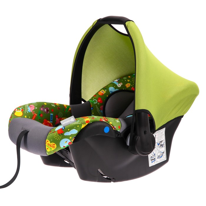 Автокресло Safe+, группа 0+, цвет зелёный «Зверята»
