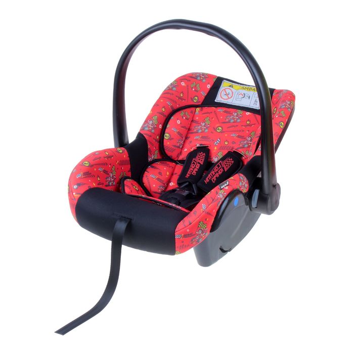 Автокресло Safe+, группа 0+, цвет красный/чёрный «Юный гонщик»