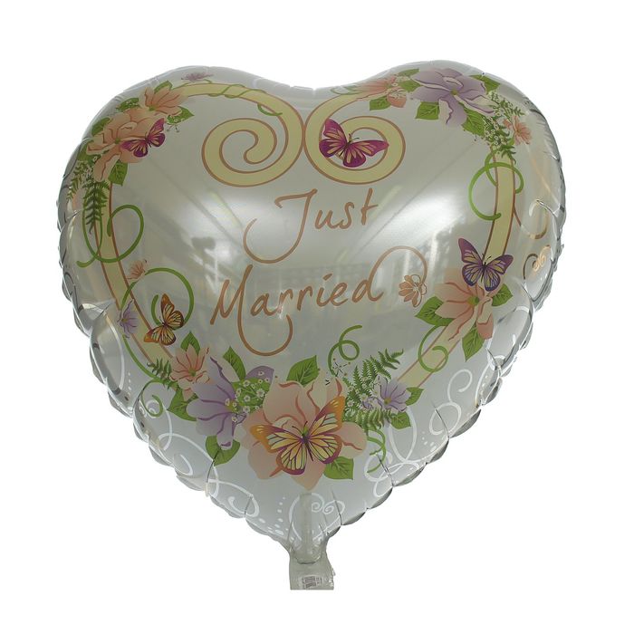 Шар фольгированный 21" "Молодожёны", сердце