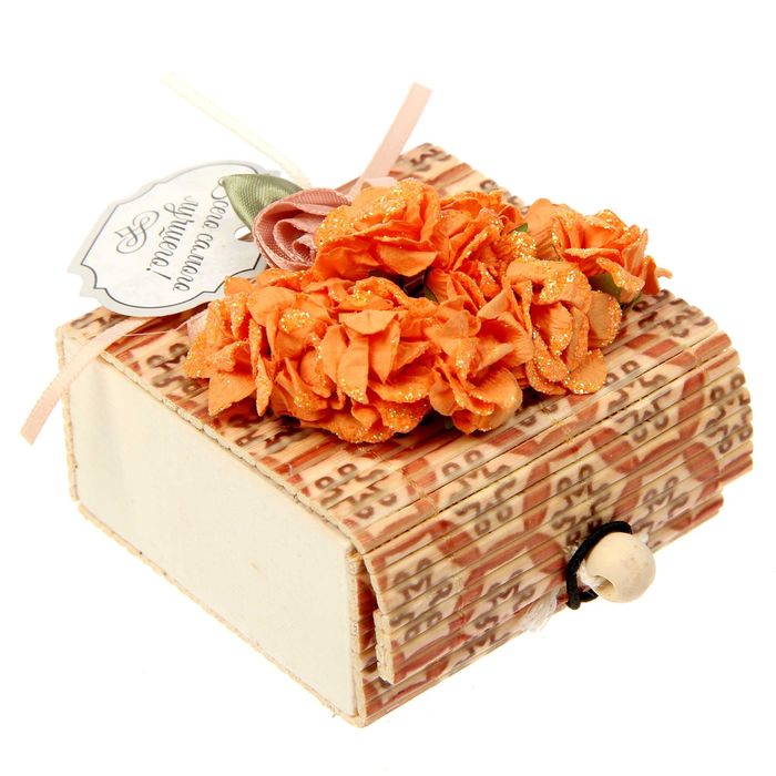 Шкатулка-соломка "Всего самого лучшего!", 7 х 7 х 3,7 см