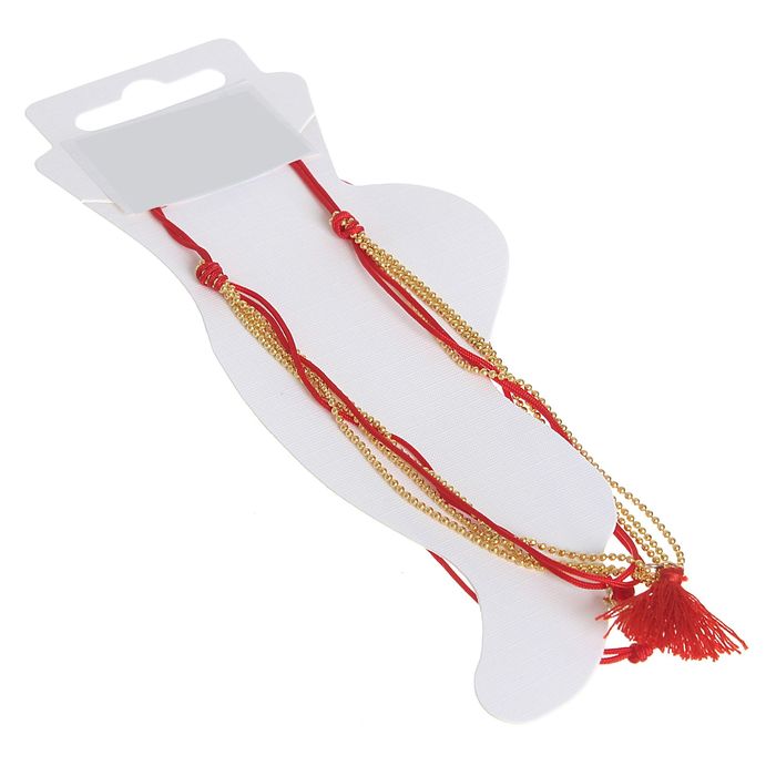 Браслет на ногу "Кисть", цвет красно-золотой