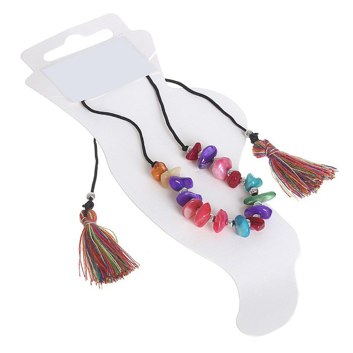 Браслет на ногу "Кисти", цветной