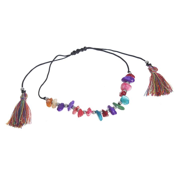 Браслет на ногу "Кисти", цветной