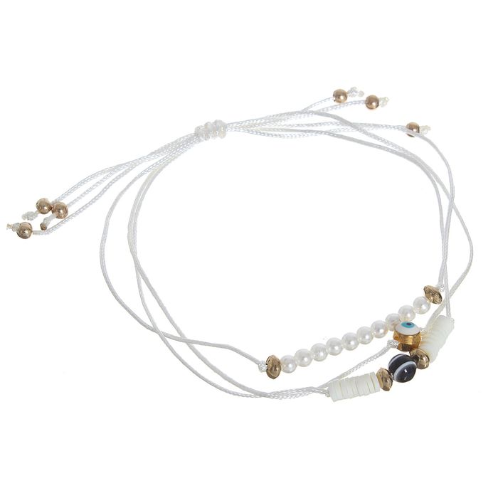 Браслет-оберег "Ассорти", цвет белый