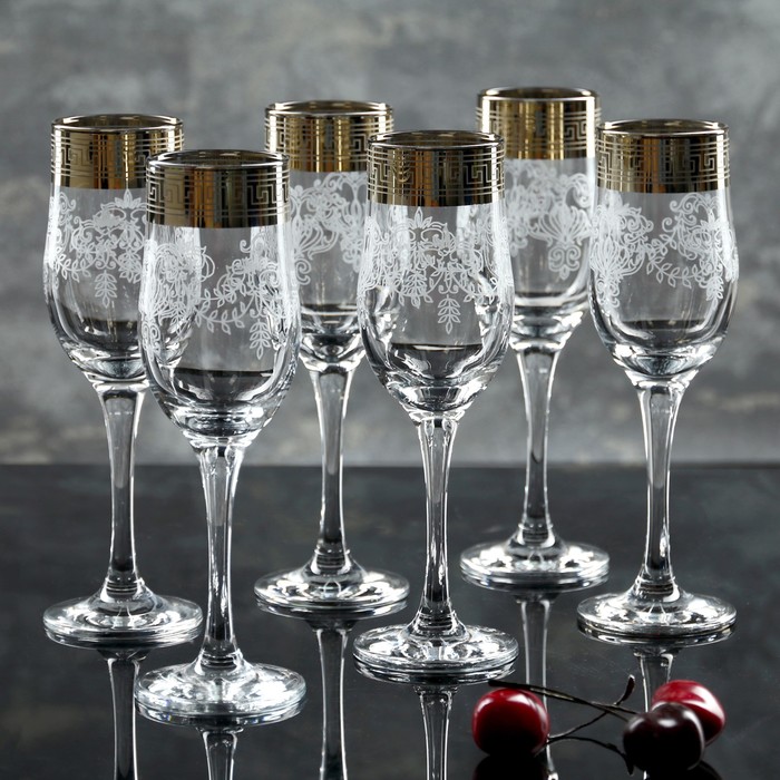 Набор бокалов для шампанского 200 мл "Барокко", 6 шт