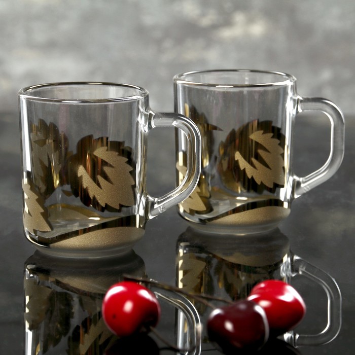 Набор кружек 200 мл "Лист", 2 шт