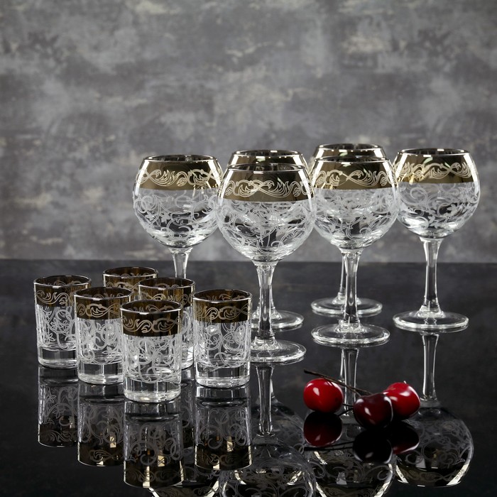 Набор "Вдохновение", 12 предметов: 6 фужеров 290 мл, 6 стопок 50 мл