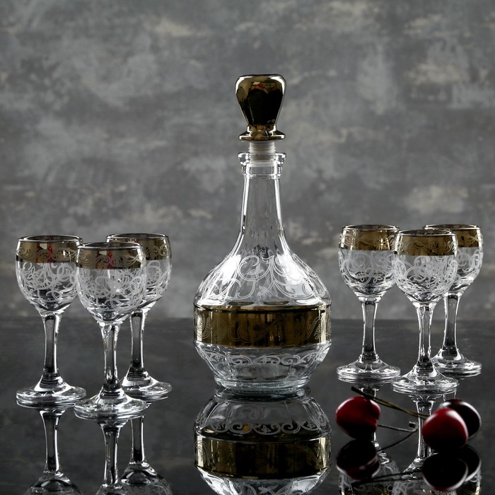Набор "Вдохновение", 7 предметов: графин 500 мл, 6 рюмок 60 мл