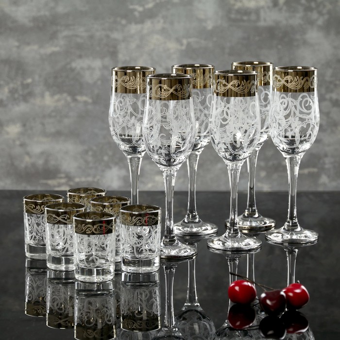 Набор "Вдохновение", 12 предметов: 6 бокалов 200 мл, 6 стопок 50 мл