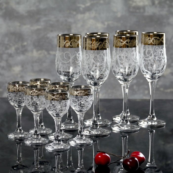 Набор "Вдохновение", 12 предметов: 6 бокалов 200 мл, 6 рюмок 60 мл