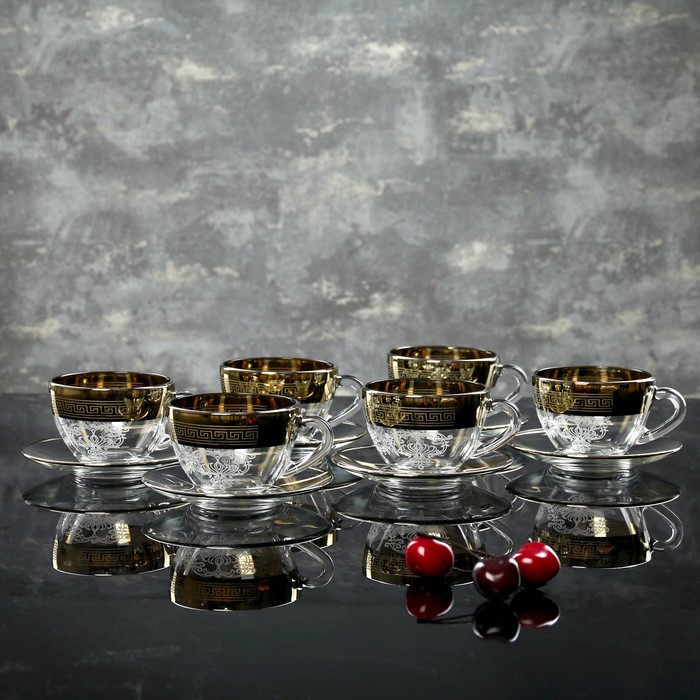 Набор чайный "Барокко": 6 чашек 200 мл, 6 блюдец d=13,2 см