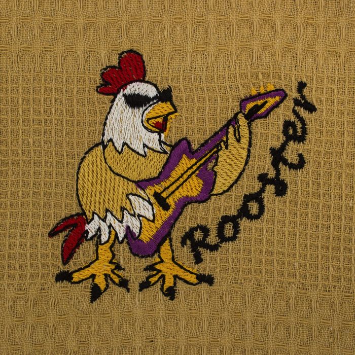 Набор салфеток 40х60см 3шт вышивка ПЕТУШОК цв микс, вафля хлопок, в коробке