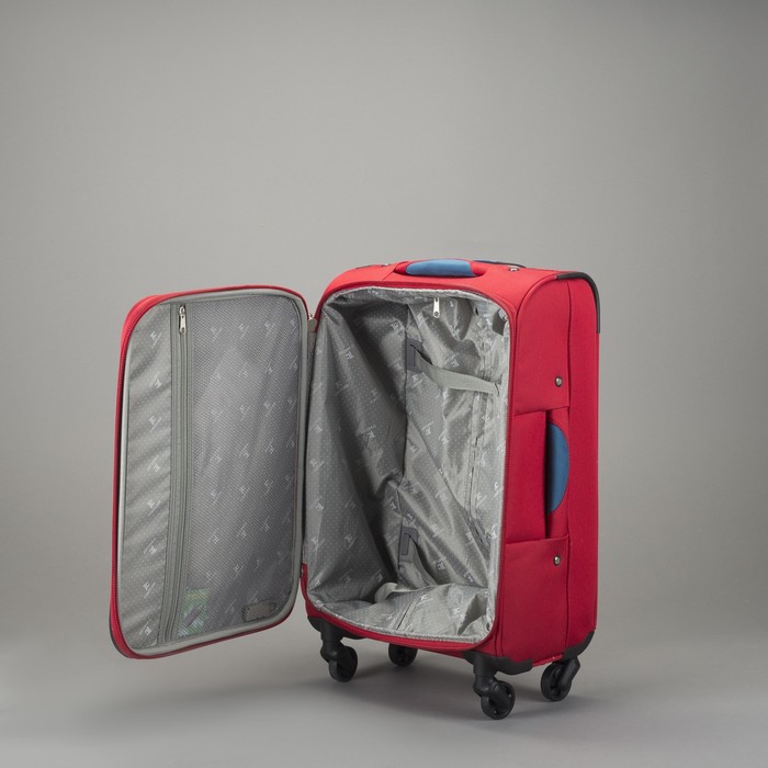 Чемодан с увеличением, малый, 20", 42 л, 4 колеса, цвет красный