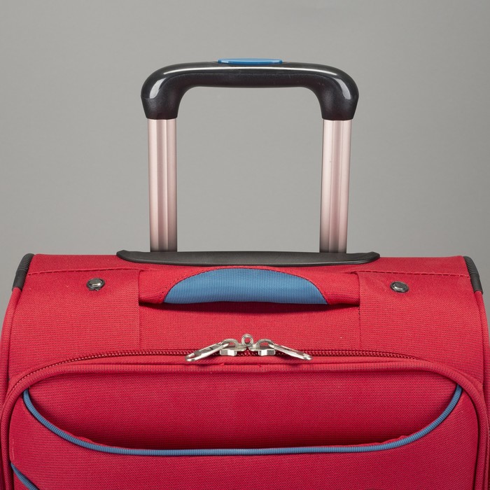 Чемодан с увеличением, малый, 20", 42 л, 4 колеса, цвет красный