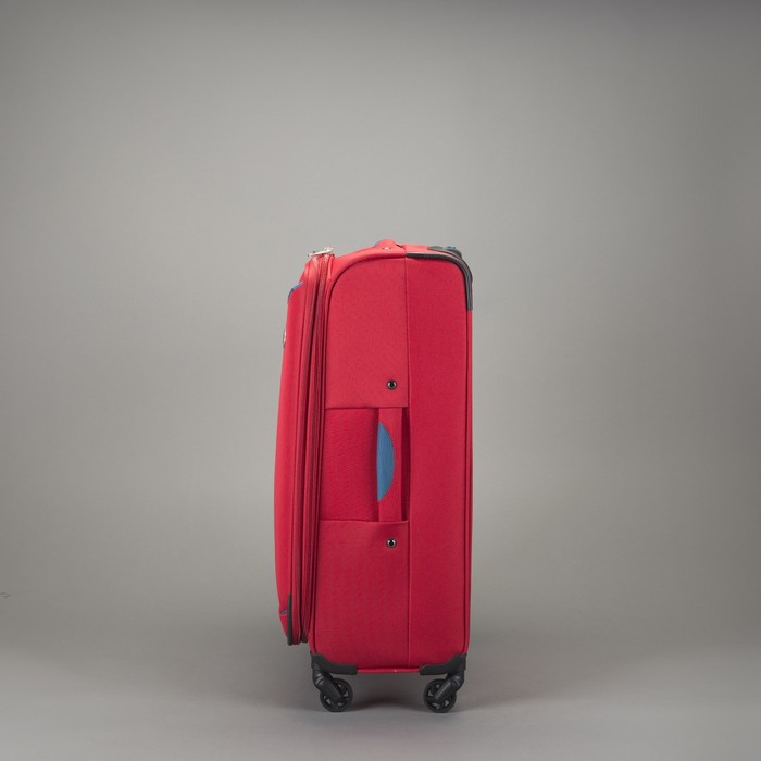Чемодан с увеличением объёма, средний, 24", 61 л, 4 колеса, цвет красный