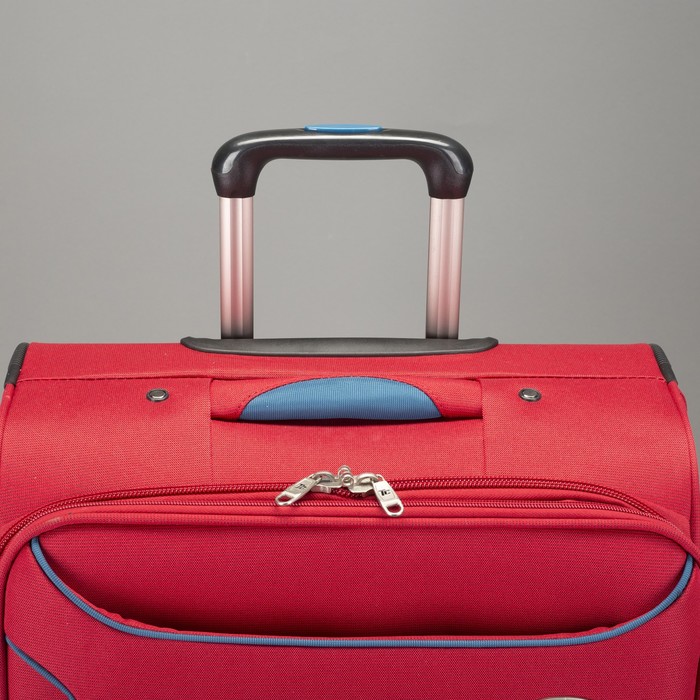 Чемодан с увеличением объёма, средний, 24", 61 л, 4 колеса, цвет красный