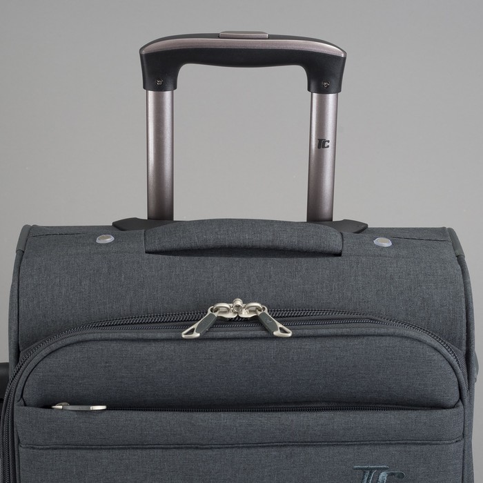 Чемодан малый с расширением, 20", 42 л, 2 колеса, цвет серый