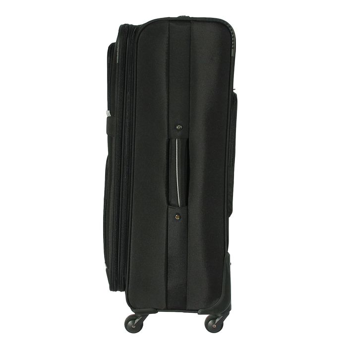 Чемодан с увеличением объёма, средний, 24", 61 л, 4 колеса, цвет чёрный