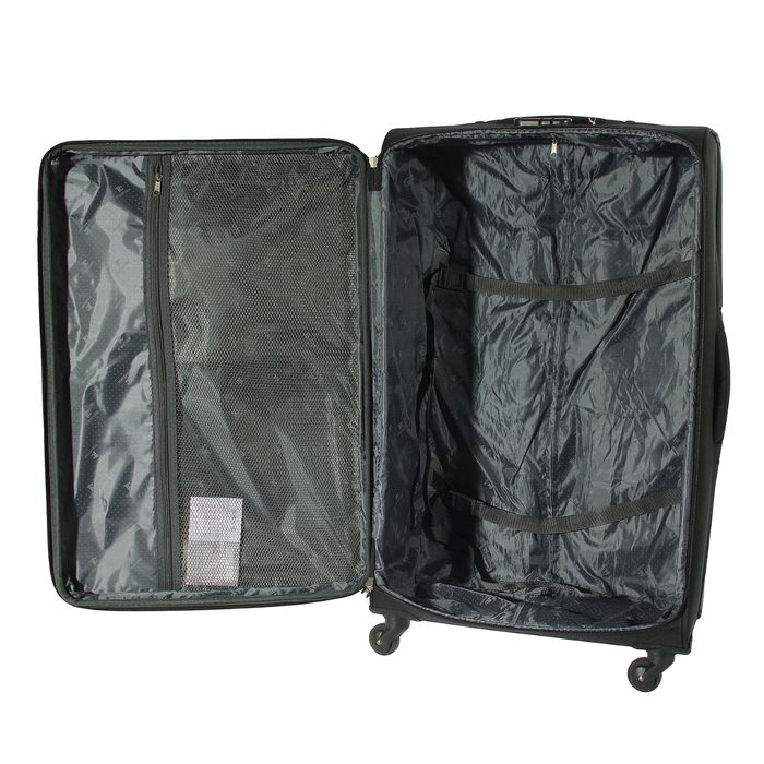 Чемодан с увеличением объёма, средний, 24", 61 л, 4 колеса, цвет чёрный