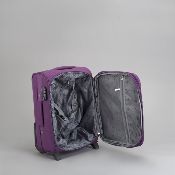 Чемодан малый с расширением, 20", 42 л, 2 колеса, цвет фиолетовый