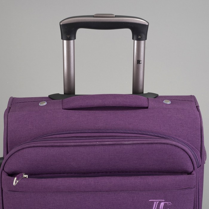 Чемодан малый с расширением, 20", 42 л, 2 колеса, цвет фиолетовый