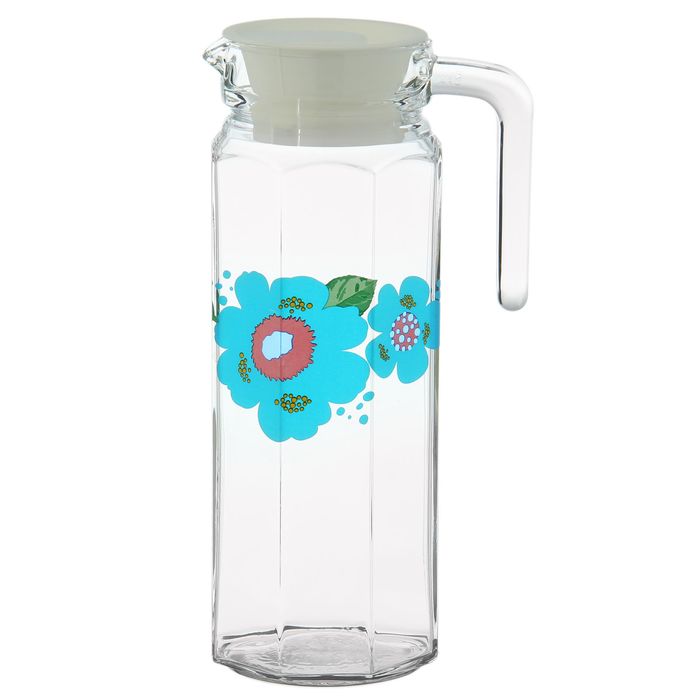 Графин 1,1 л "Яркие цветы", рисунок МИКС