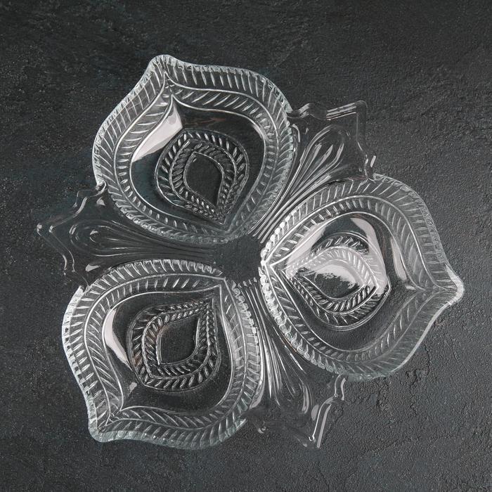 Менажница фигурная "Листья", 3 секции