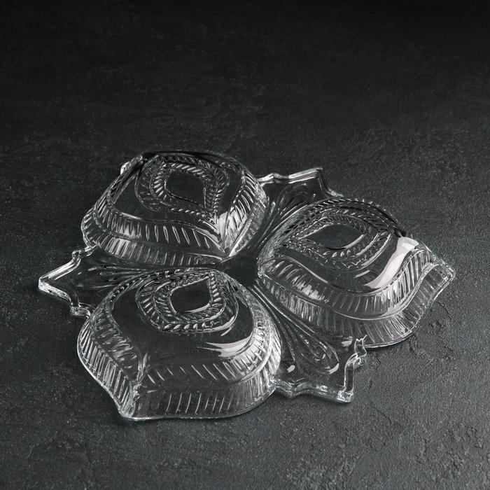 Менажница фигурная "Листья", 3 секции