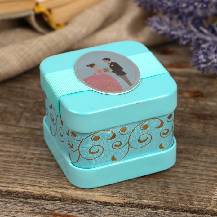 Шкатулка "Свадебный марш", голубая