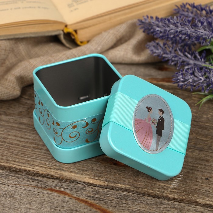 Шкатулка "Свадебный марш", голубая