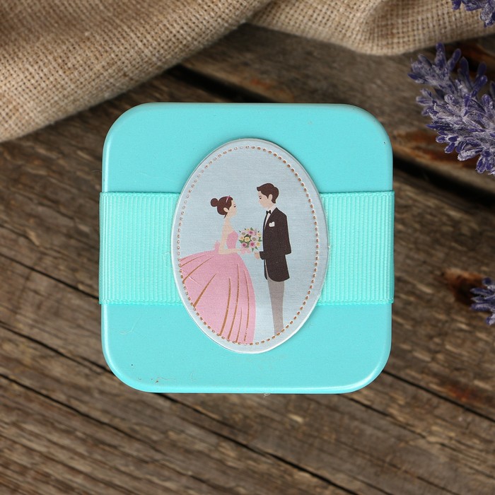 Шкатулка "Свадебный марш", голубая