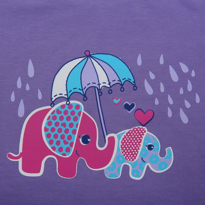 Пижама для девочки, рост 80 см (52), цвет сиреневый, принт зонтики