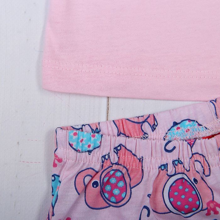 Пижама для девочки, рост 80 см (52), цвет розовый, принт зонтики