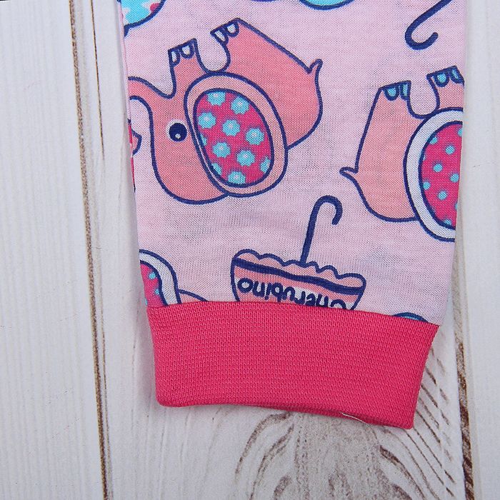 Пижама для девочки, рост 80 см (52), цвет розовый, принт зонтики