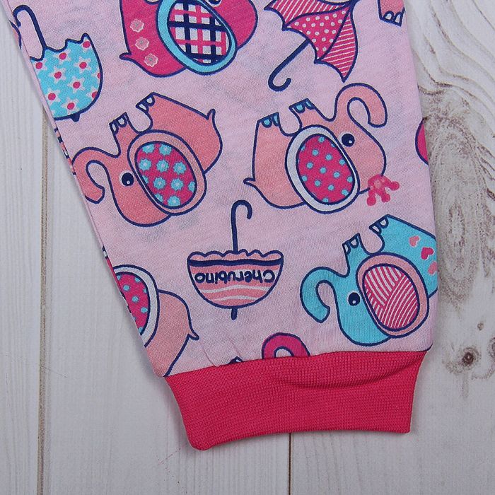 Пижама для девочки, рост 80 см (52), цвет розовый, принт зонтики