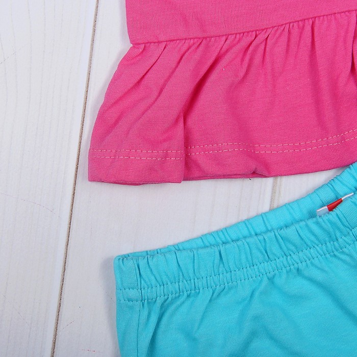 Пижама для девочки, рост 92 см (56), цвет розовый/бирюзовый