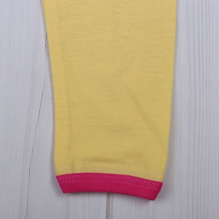 Пижама для девочки, рост 80 см (52), цвет жёлтый/розовый