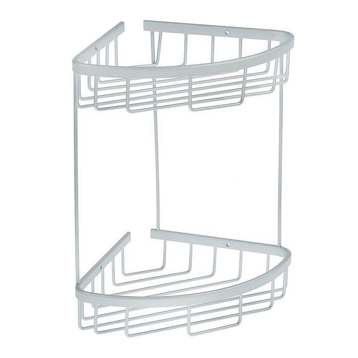 Полка 2х-ярусная угловая , алюминий