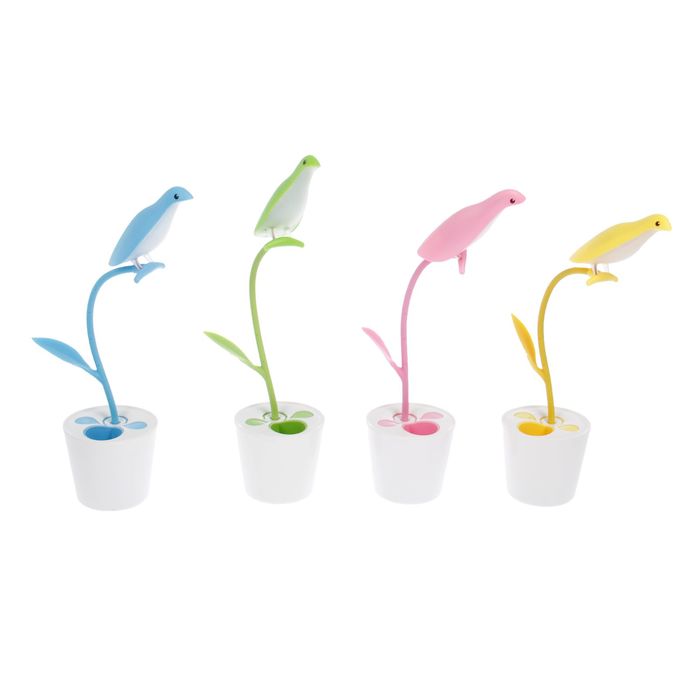 Лампа настольная сенсор LEDх13 адаптер "Птица" МИКС