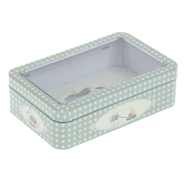 Шкатулка с окном "Кролик велосипедист"