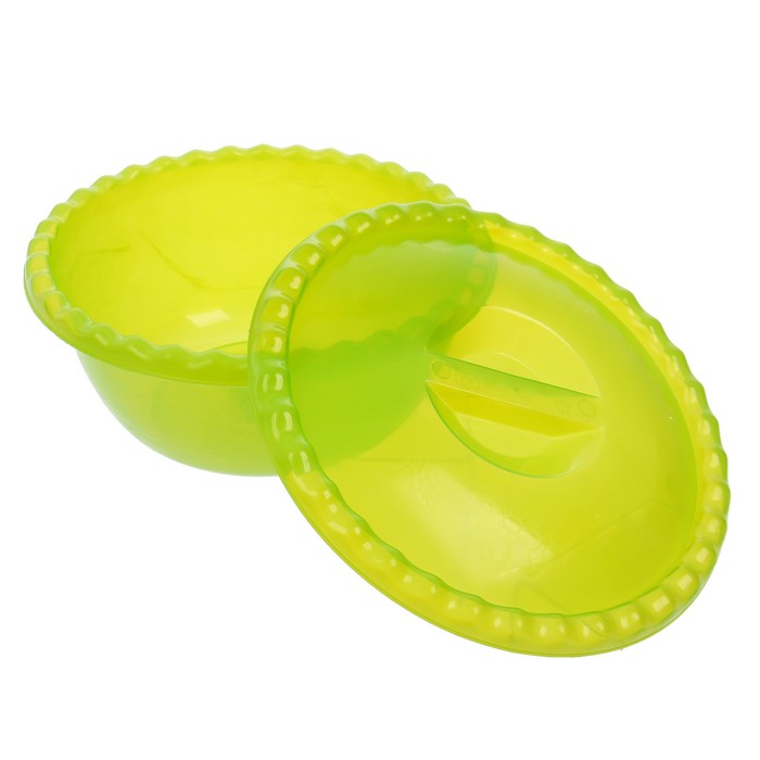 Миска 3 л "Фазенда" с крышкой, цвет МИКС