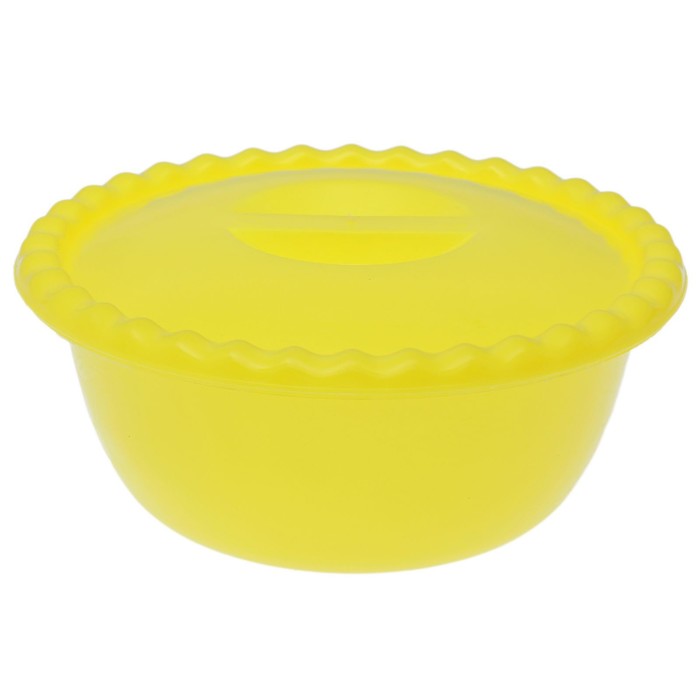 Миска 3 л "Фазенда" с крышкой, цвет МИКС